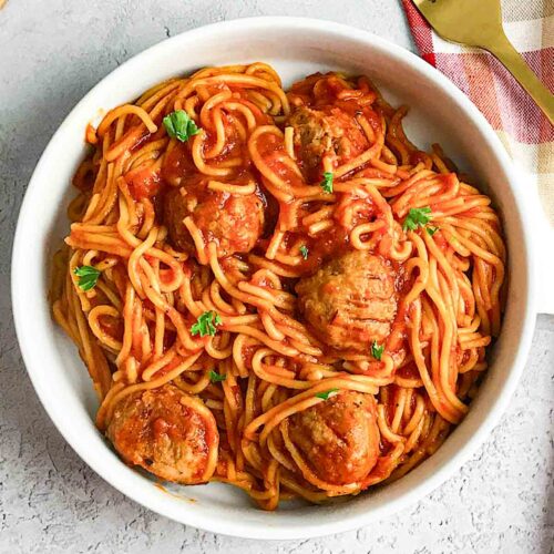 Instant pot spaghetti and frozen meatballs